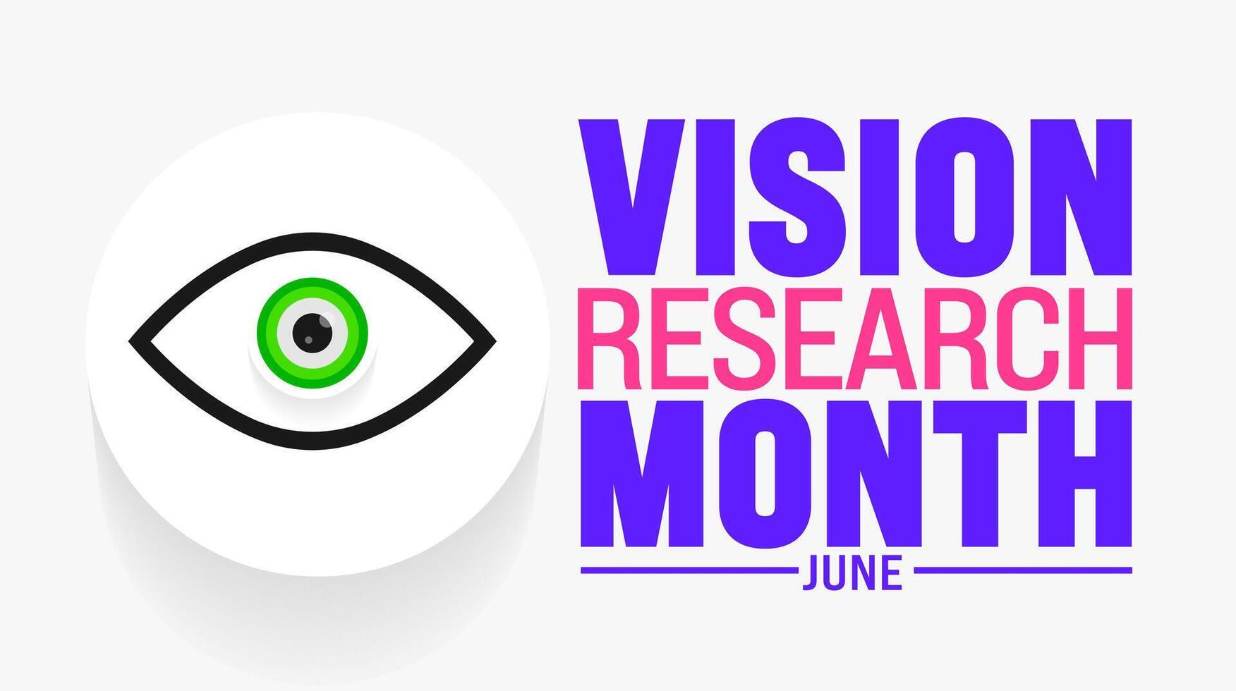 June is Vision Research Month background template. Holiday concept. use to background, banner, placard, card, and poster design template with text inscription and standard color. vector