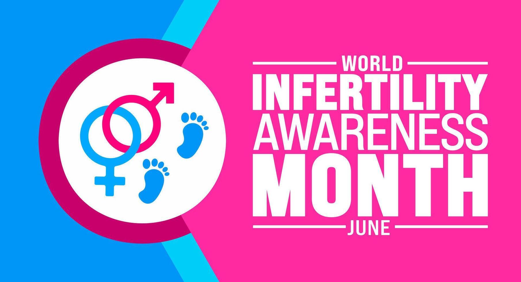 June is World Infertility Awareness Month background template. Holiday concept. use to background, banner, placard, card, and poster design template with text inscription and standard color. vector