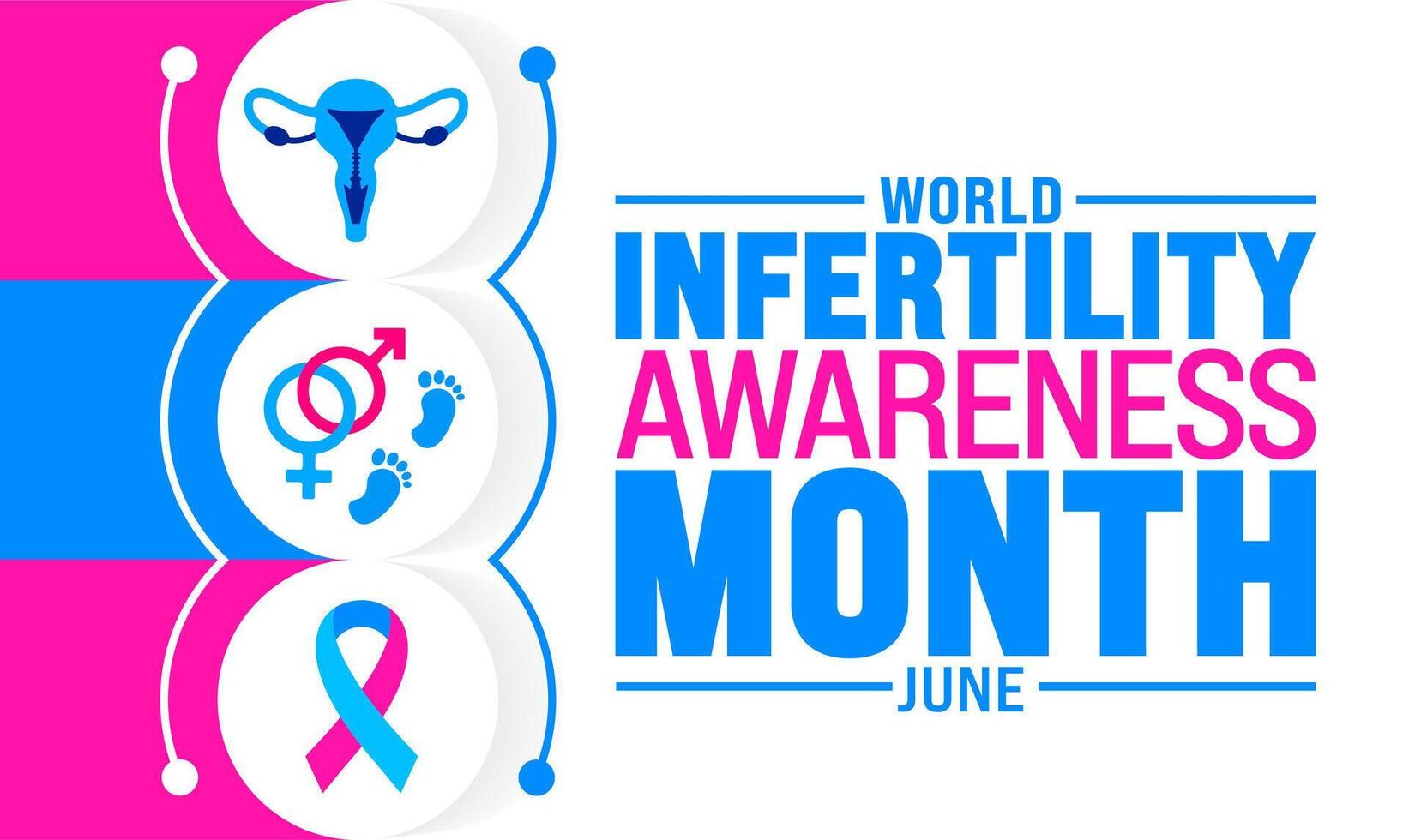 June is World Infertility Awareness Month background template. Holiday concept. use to background, banner, placard, card, and poster design template with text inscription and standard color. vector