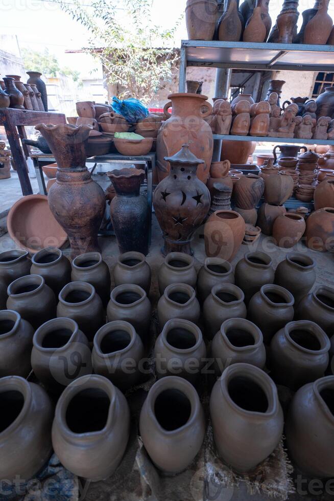 A village ceramic Bau Truc, Phan Rang city, Vietnam, clay pots traditional handicraft. photo