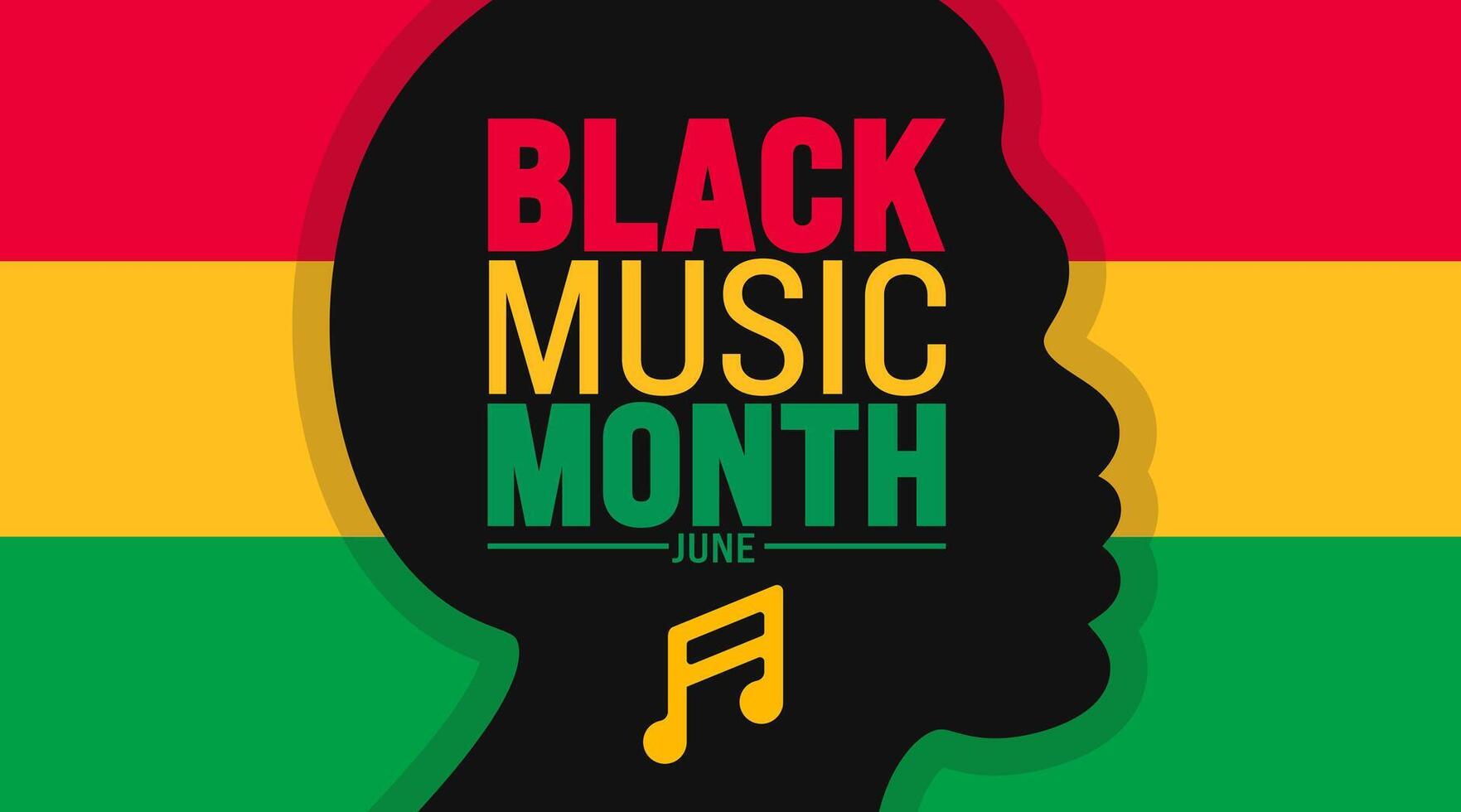 June is African American Music Appreciation Month or black music month background template. Holiday concept. use to background, banner, placard, card, and poster design template with text inscription vector