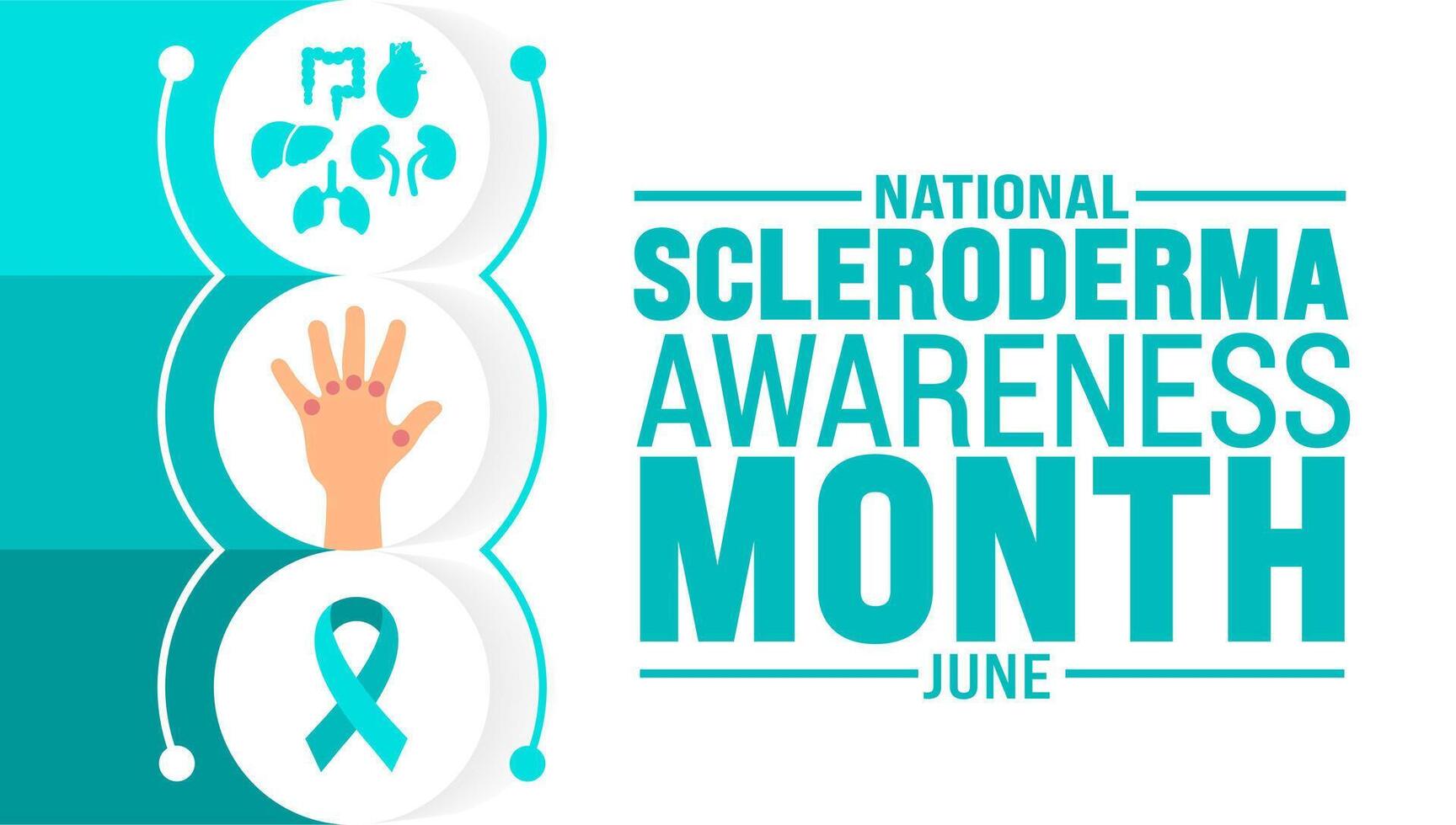 June is National Scleroderma Awareness Month background template. Holiday concept. use to background, banner, placard, card, and poster design template with text inscription and standard color. vector