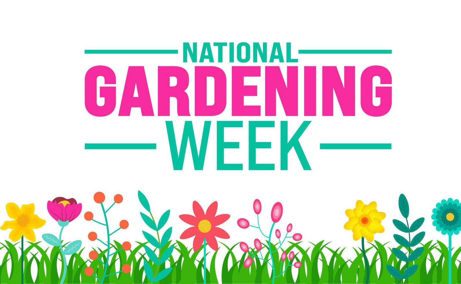 June is National gardening week background template. Holiday concept. use to background, banner, placard, card, and poster design template with text inscription and standard color. vector