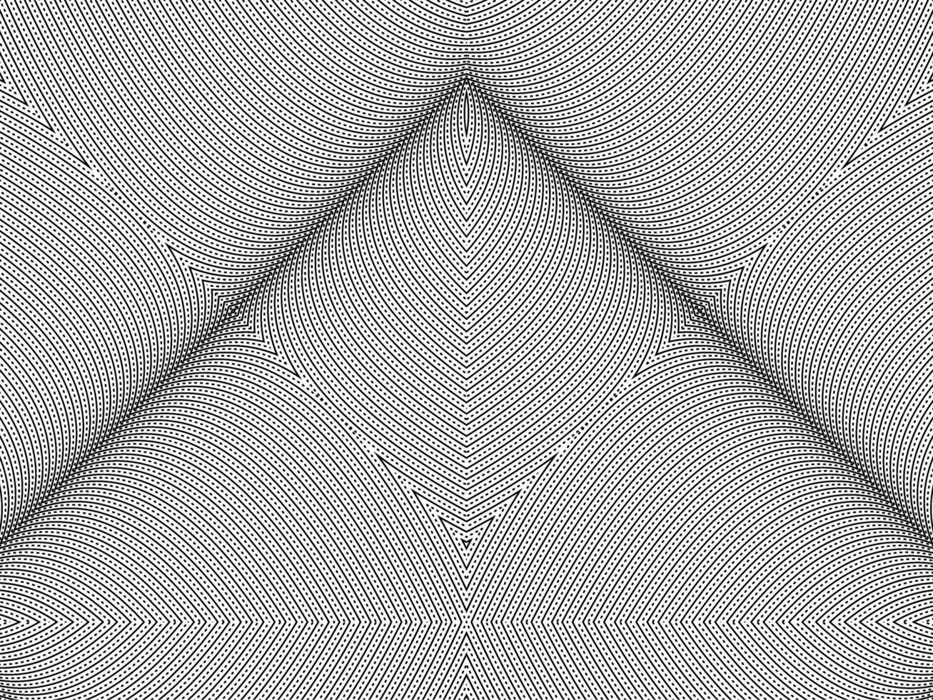 Optical Illusion Created from Artistic Lines Motifs Pattern, can use for Decoration, Background, Ornate, Fabric, Fashion, Textile, Carpet Pattern, Tile or Graphic Design Element vector