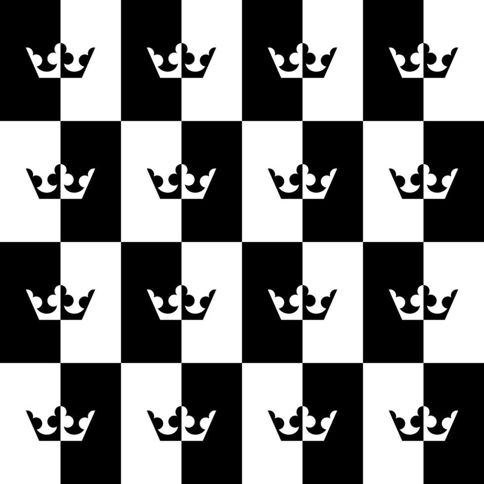Crown Shape in Contrast Color, Black White, can use for Wallpaper, Cover, Decoration Ornate, Ornament, Background, Wrapping, Fabric, Textile, Fashion, Tile, Carpet Pattern, etc vector