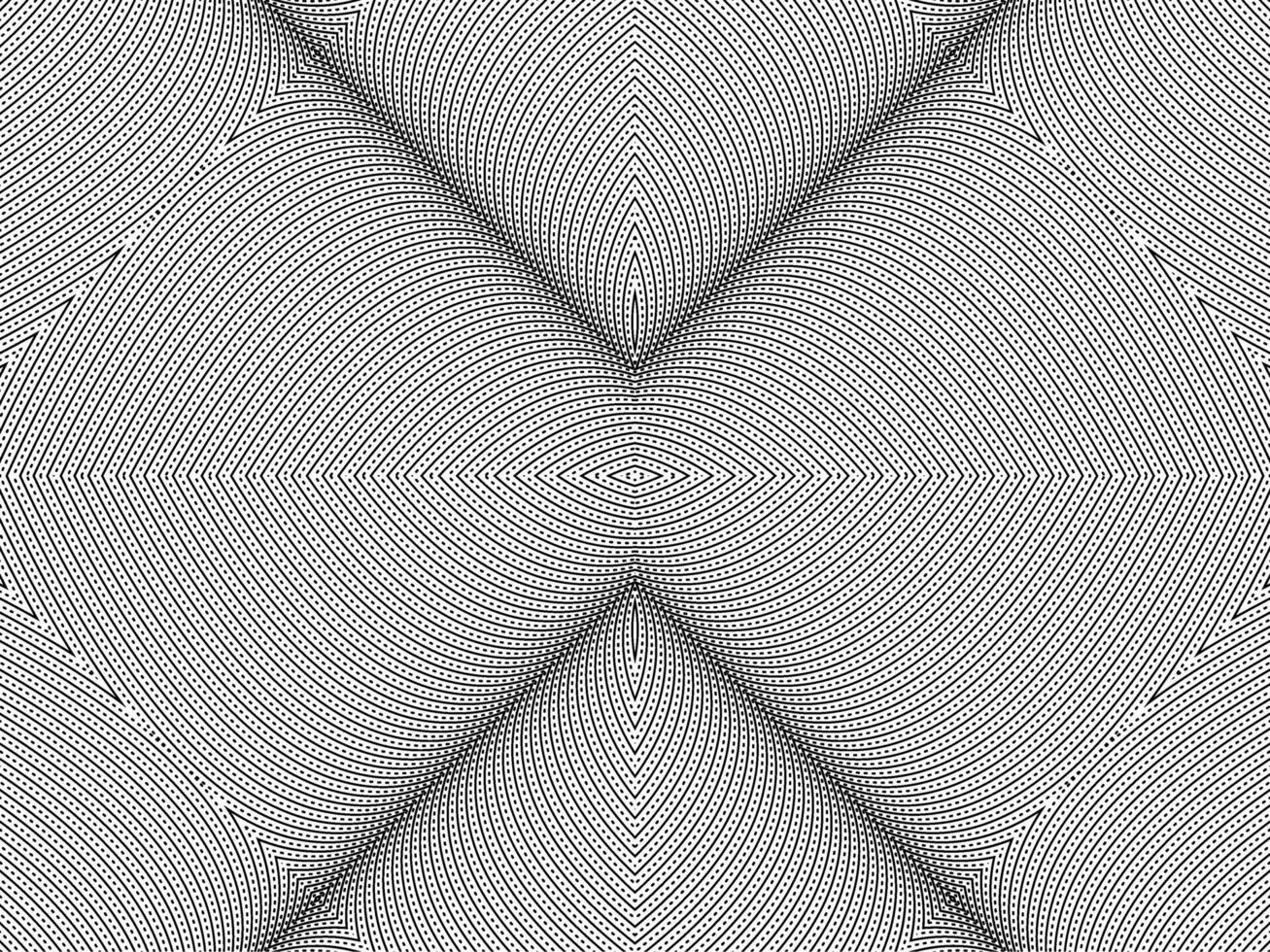 Optical Illusion Created from Artistic Lines Motifs Pattern, can use for Decoration, Background, Ornate, Fabric, Fashion, Textile, Carpet Pattern, Tile or Graphic Design Element vector