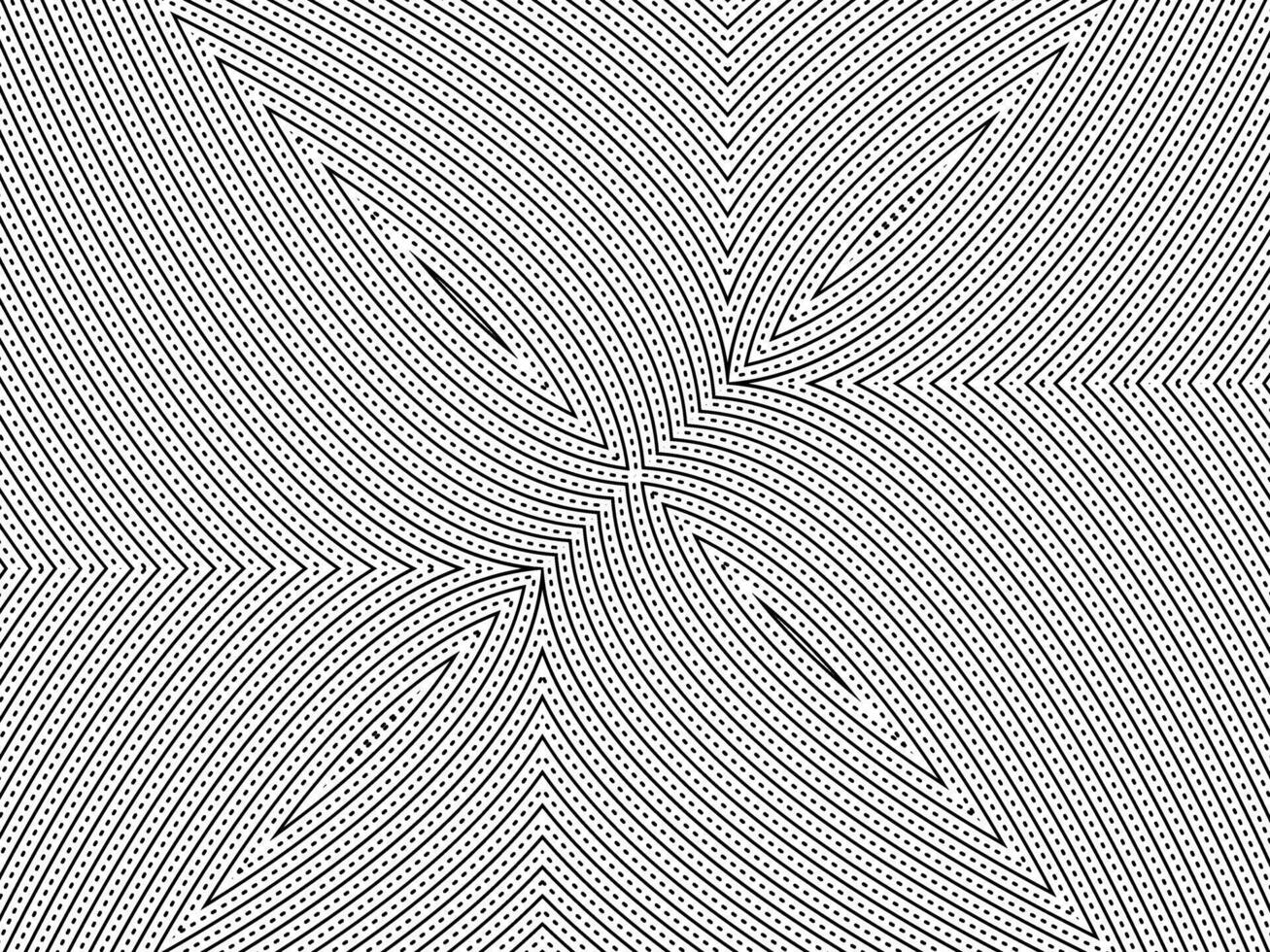 Optical Illusion Created from Artistic Lines Motifs Pattern, can use for Decoration, Background, Ornate, Fabric, Fashion, Textile, Carpet Pattern, Tile or Graphic Design Element vector