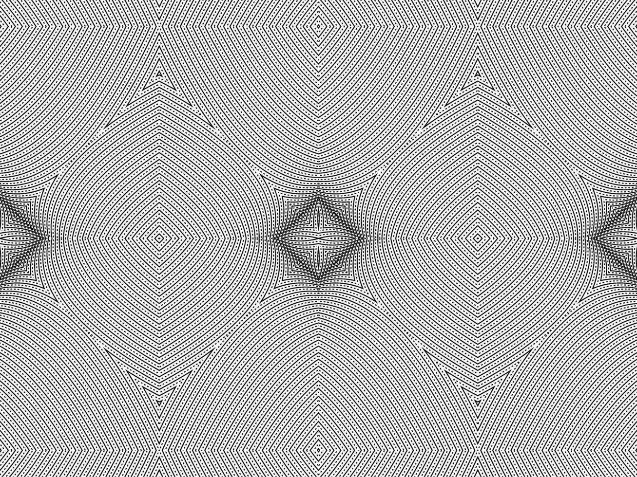 Optical Illusion Created from Artistic Lines Motifs Pattern, can use for Decoration, Background, Ornate, Fabric, Fashion, Textile, Carpet Pattern, Tile or Graphic Design Element vector