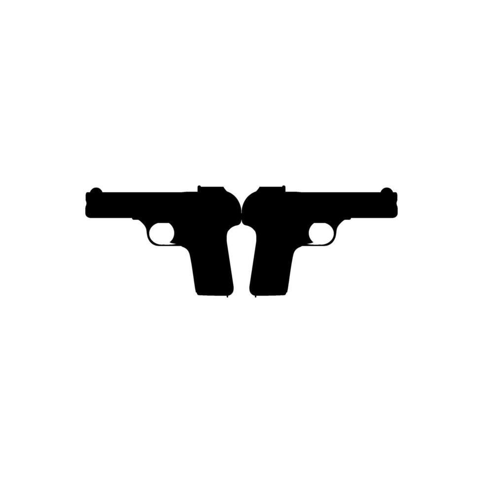 Silhouette Pistol or Handgun Gun Pistol for Art Illustration, Logo, Pictogram, Website or Graphic Design Element vector