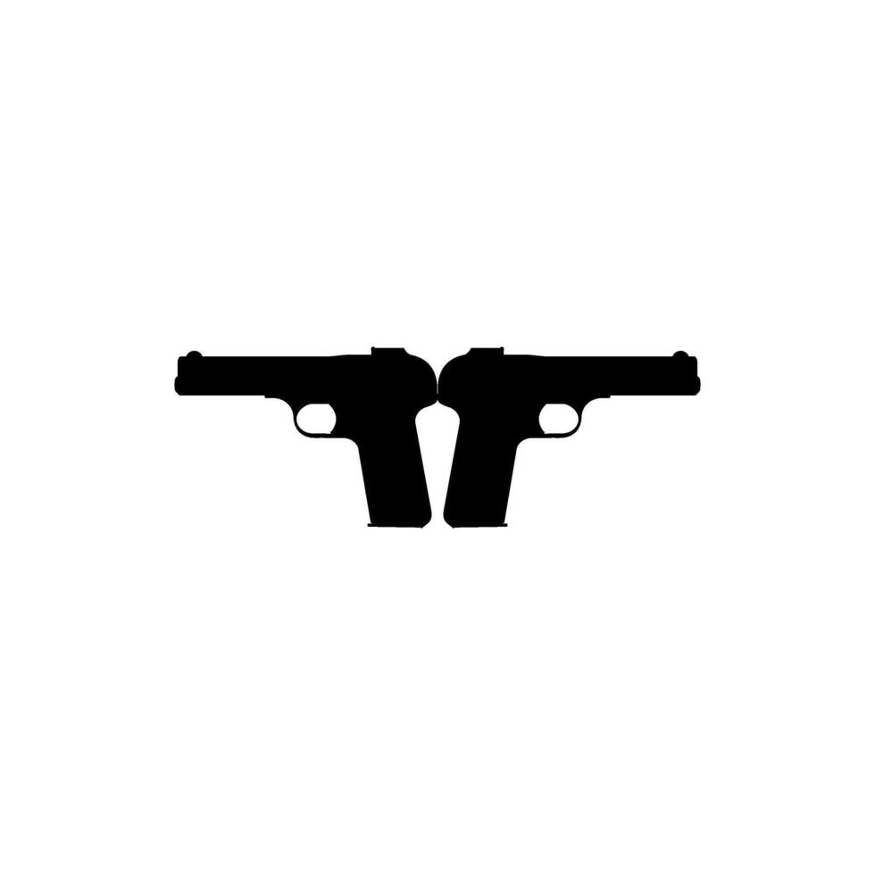 Silhouette Pistol or Handgun Gun Pistol for Art Illustration, Logo, Pictogram, Website or Graphic Design Element vector