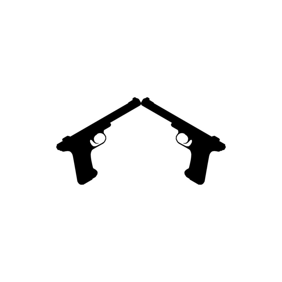 Silhouette Pistol or Handgun Gun Pistol for Art Illustration, Logo, Pictogram, Website or Graphic Design Element vector