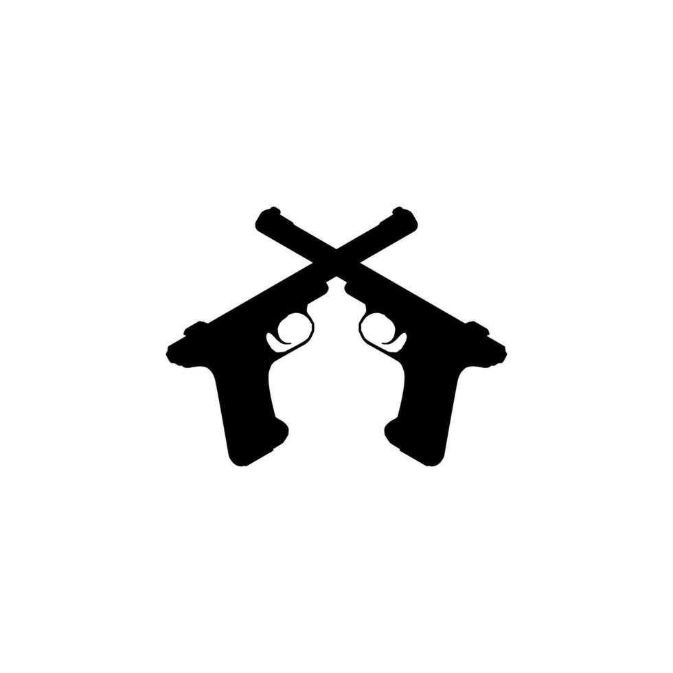 Silhouette Pistol or Handgun Gun Pistol for Art Illustration, Logo, Pictogram, Website or Graphic Design Element vector