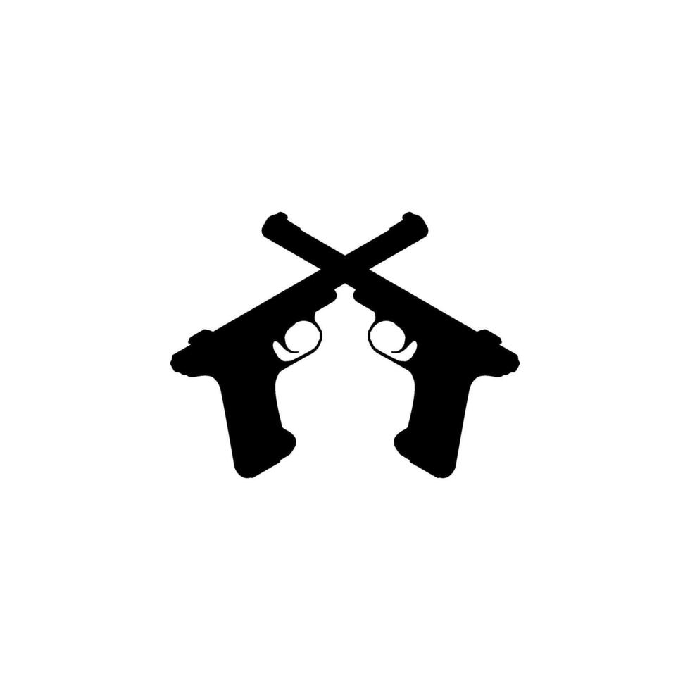 Silhouette Pistol or Handgun Gun Pistol for Art Illustration, Logo, Pictogram, Website or Graphic Design Element vector