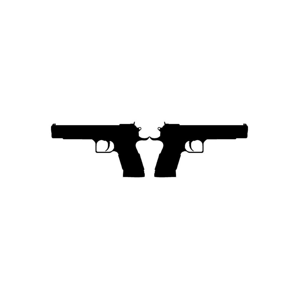 Silhouette Pistol or Handgun Gun Pistol for Art Illustration, Logo, Pictogram, Website or Graphic Design Element vector