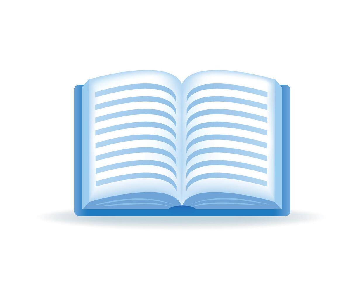 3d abierto libro icono. educación elemento. vector