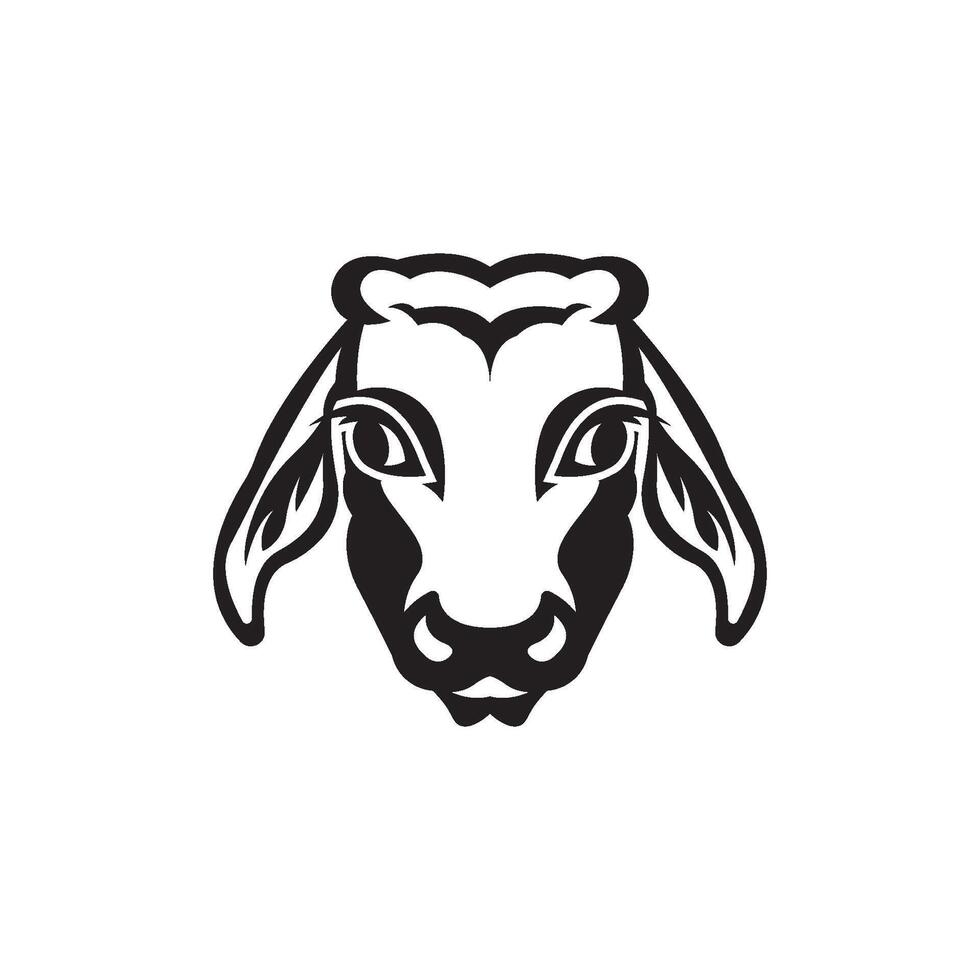 Cow head symbol logo icon,design illustration template vector