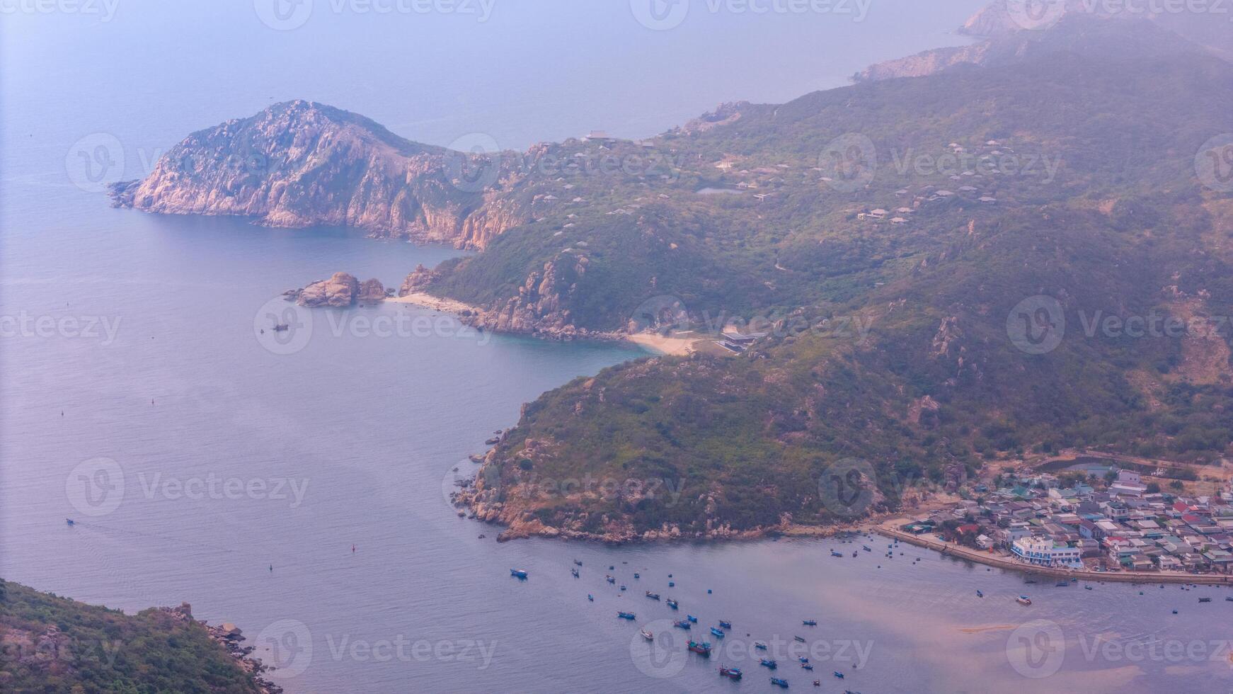Aerial view of Vinh Hy bay, Nui Chua national park, Ninh Thuan province, Vietnam photo