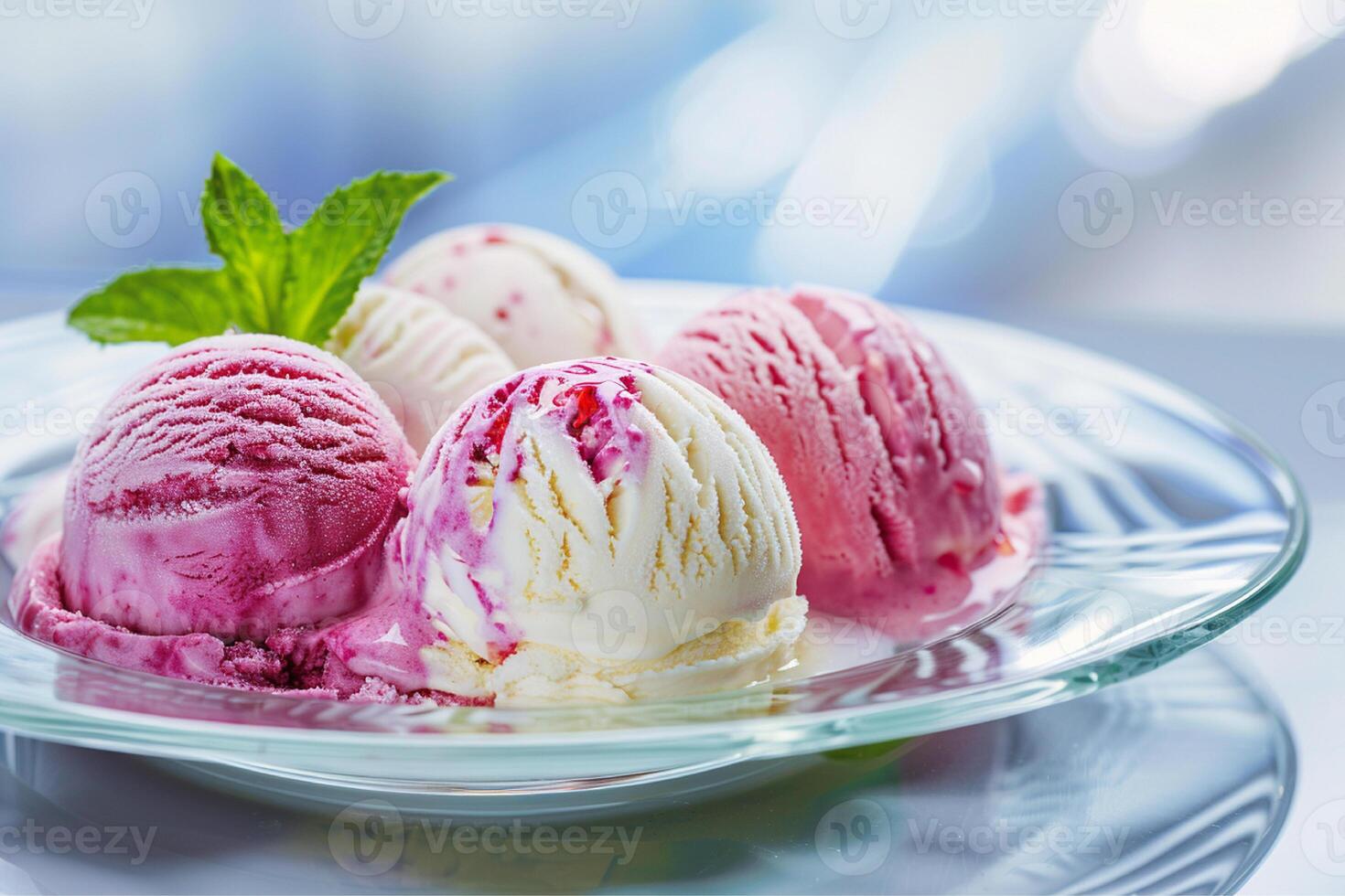 Ice cream scoops bowl photo