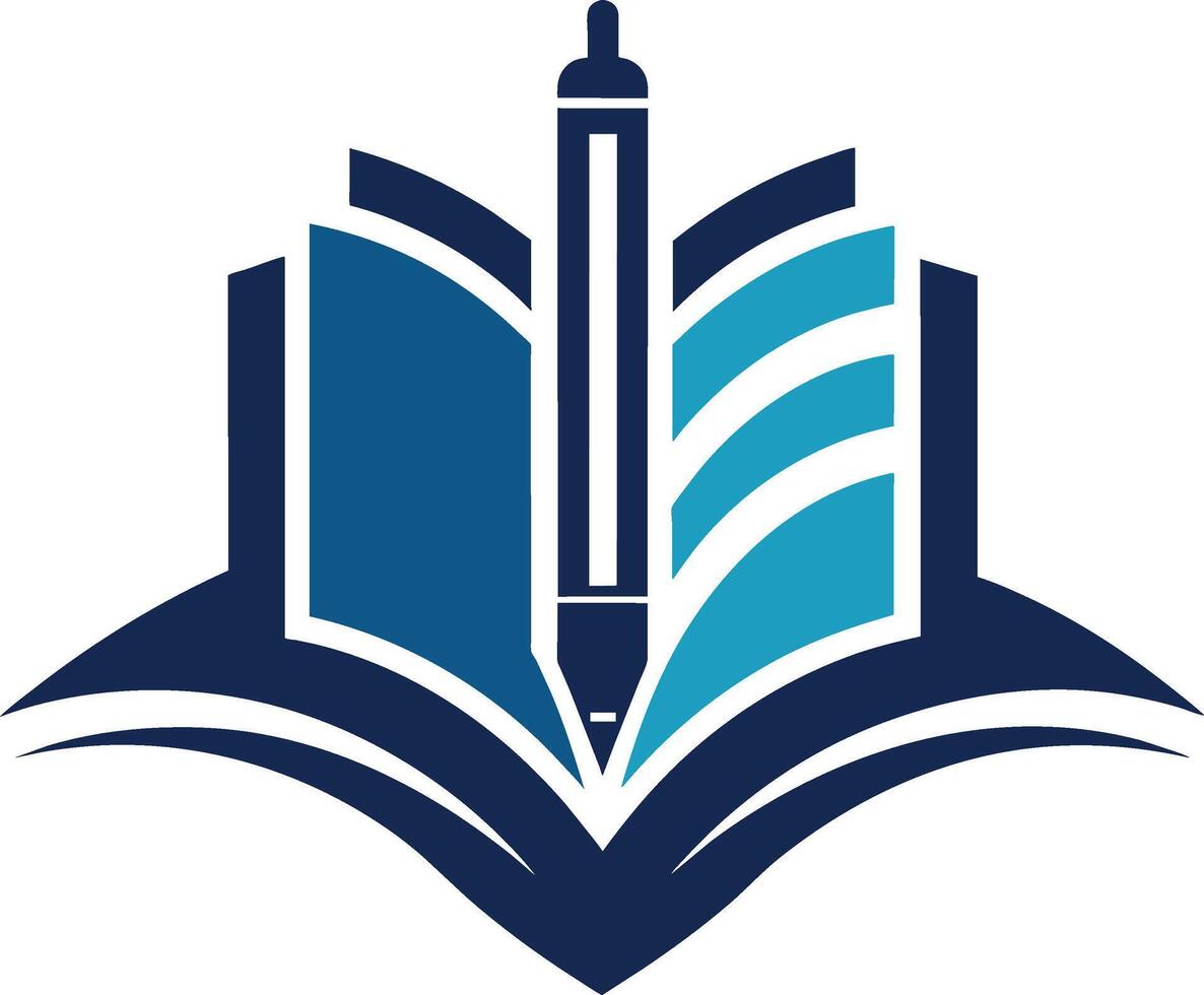 creative open book torch logo symbol icon design illustration vector