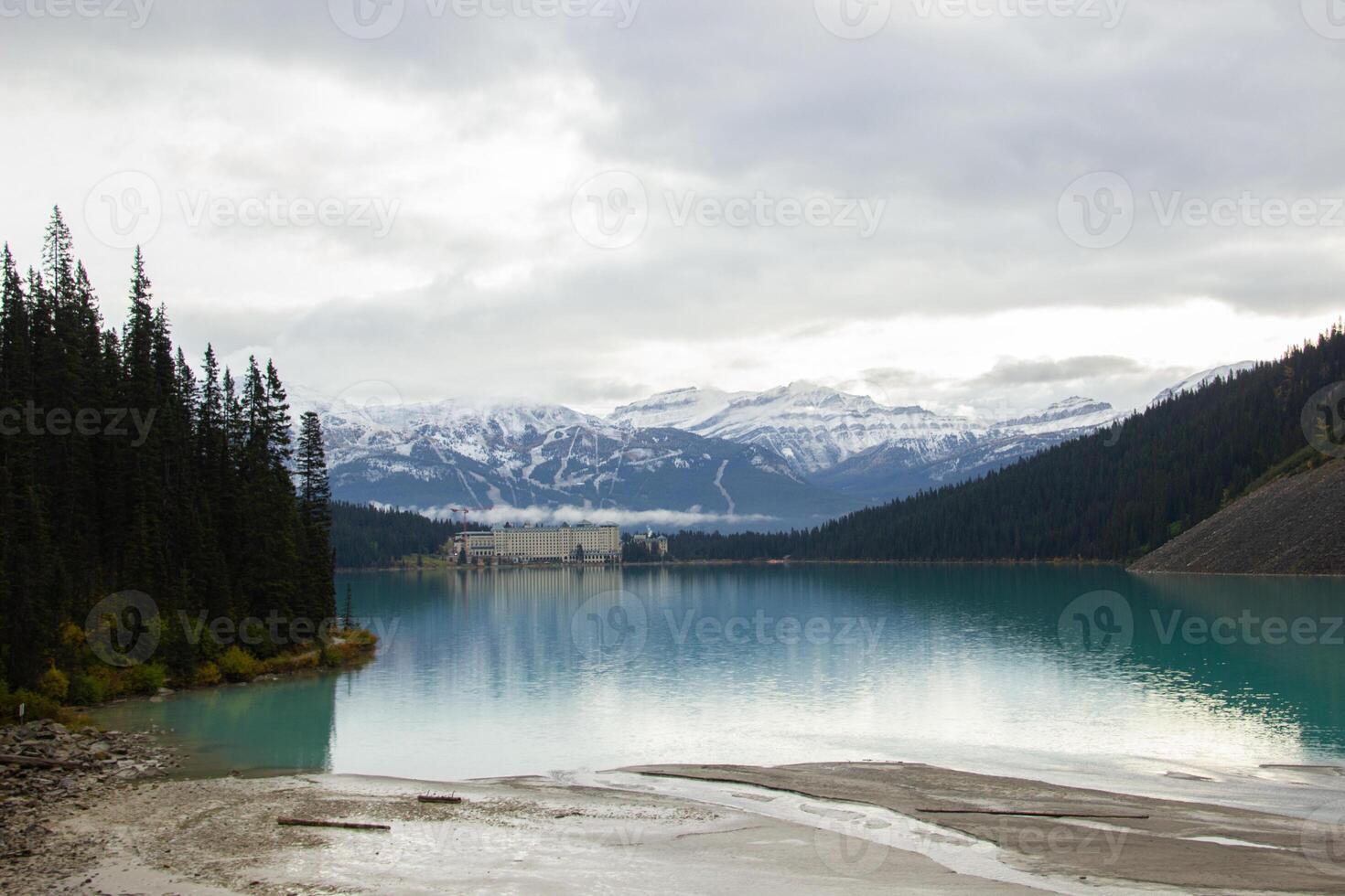 Lake Louise on a cold fall day. photo