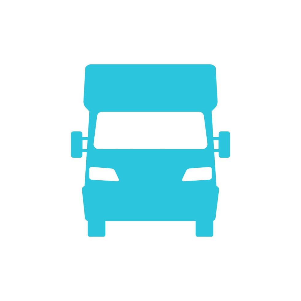 Campervan icon front view. Isolated on white background. From blue icon set. vector