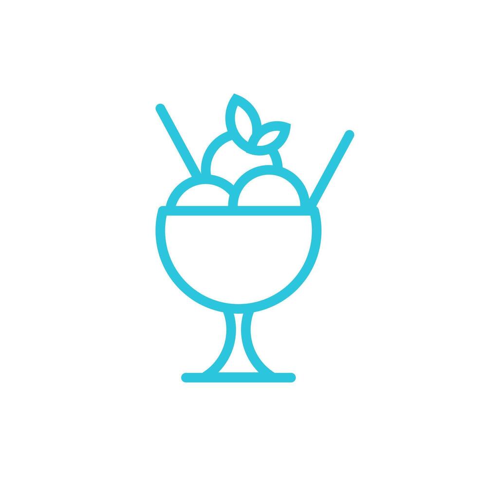 delicioso limón sorbete con dos cucharas icono. aislado en blanco antecedentes. desde azul icono colocar. vector