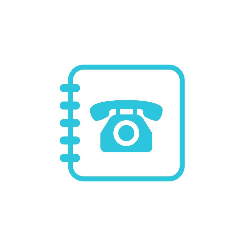 Phone book icon. Isolated on white background. From blue icon set. vector