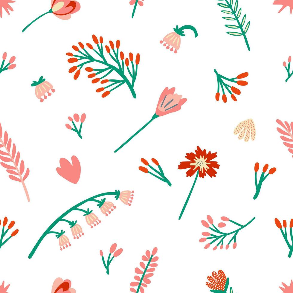 Seamless pattern with field flowers. Texture. vector