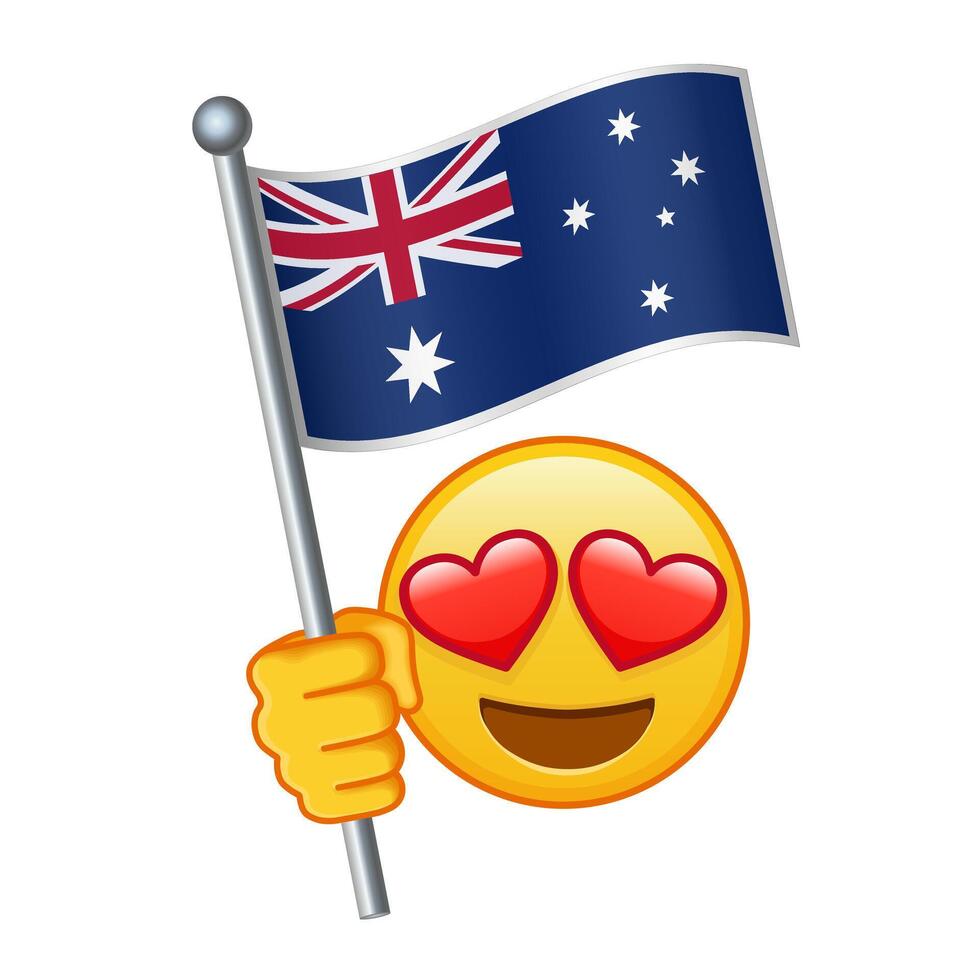 emoji con Australia bandera grande Talla de amarillo emoji sonrisa vector