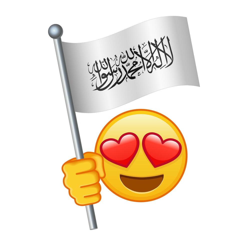 Emoji with Afghanistan flag Large size of yellow emoji smile vector