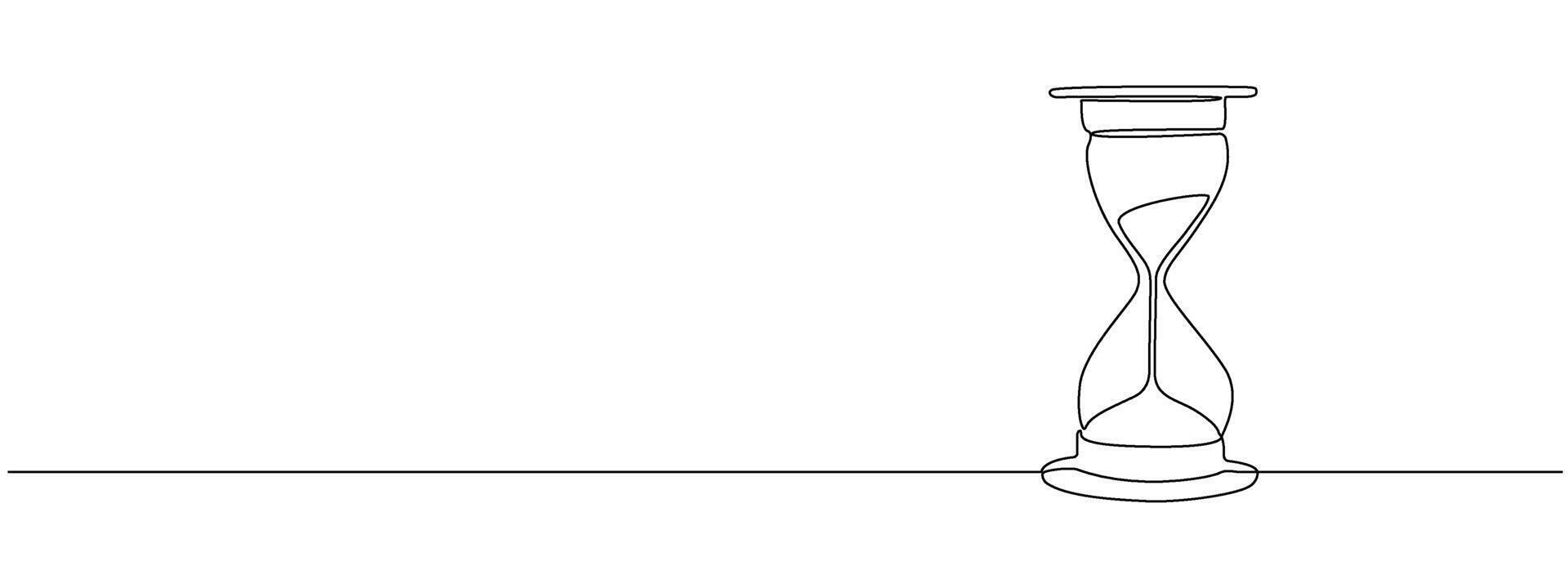 One continuous editable line of hourglass illustration. Time management, business deadline concept. Simple line illustration. vector