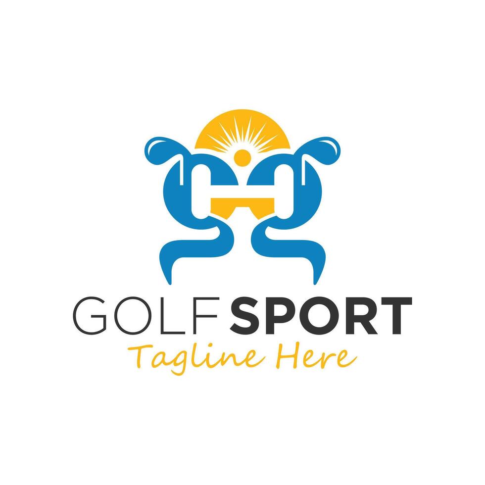 golf deporte logo con el letras gh vector