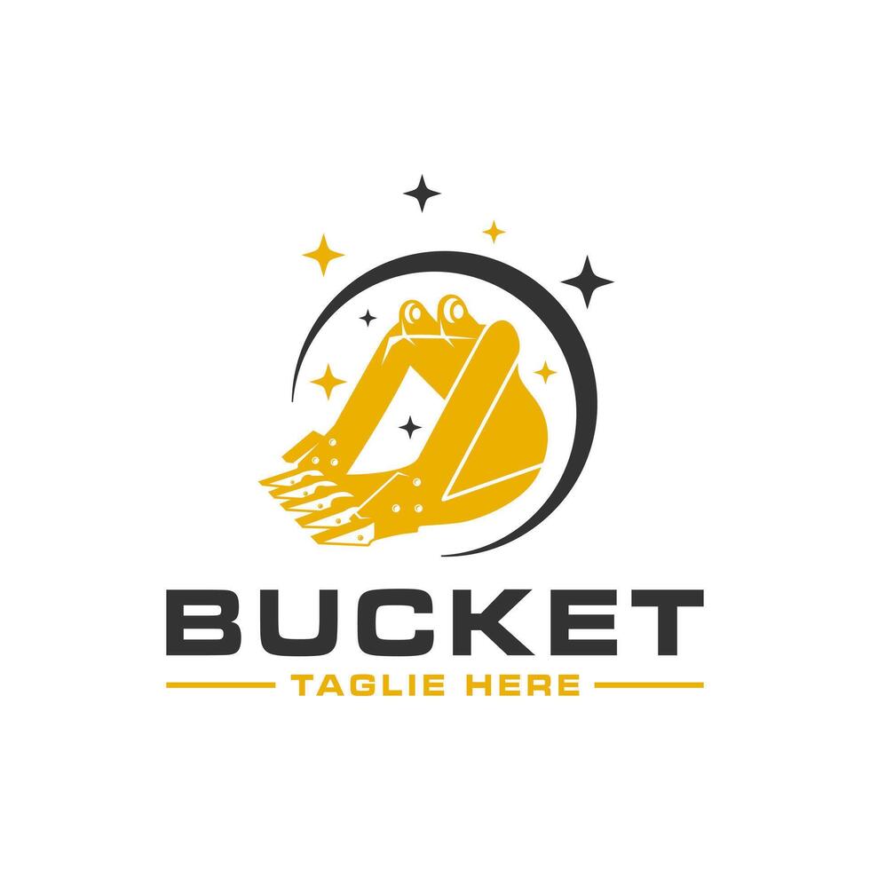 excavator machine bucket logo vector