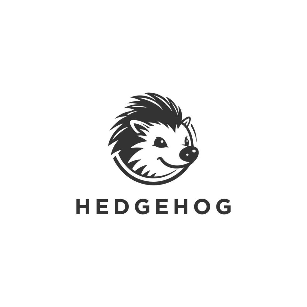 Cute hedgehog logo design in format. vector
