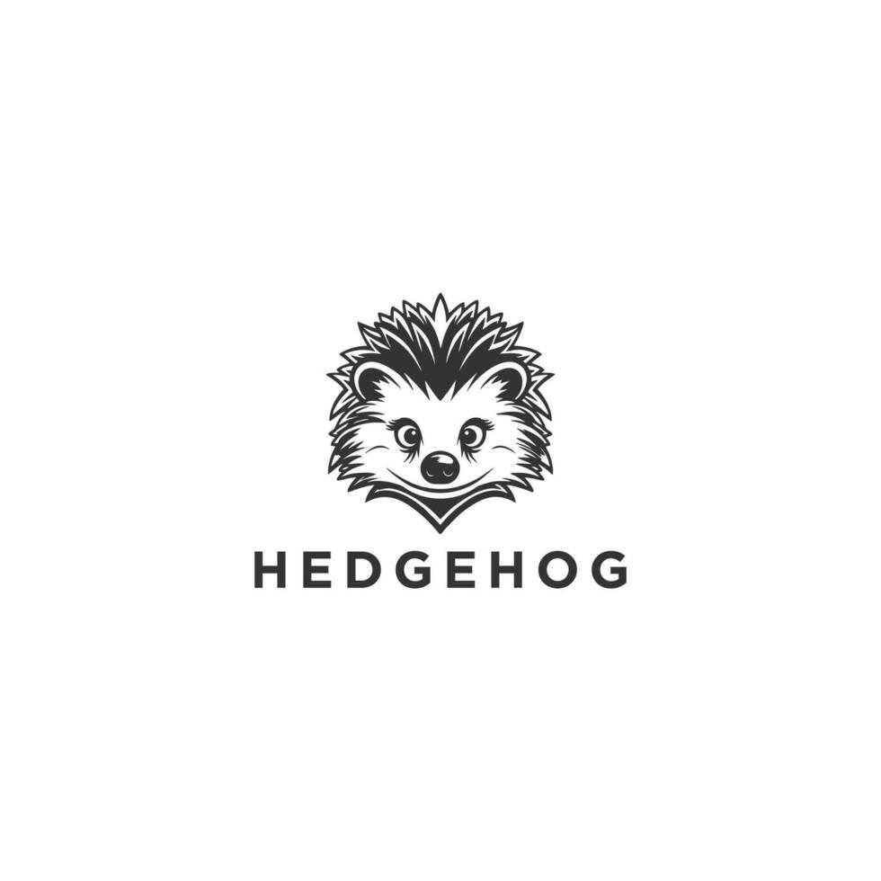 Cute hedgehog logo design in format. vector