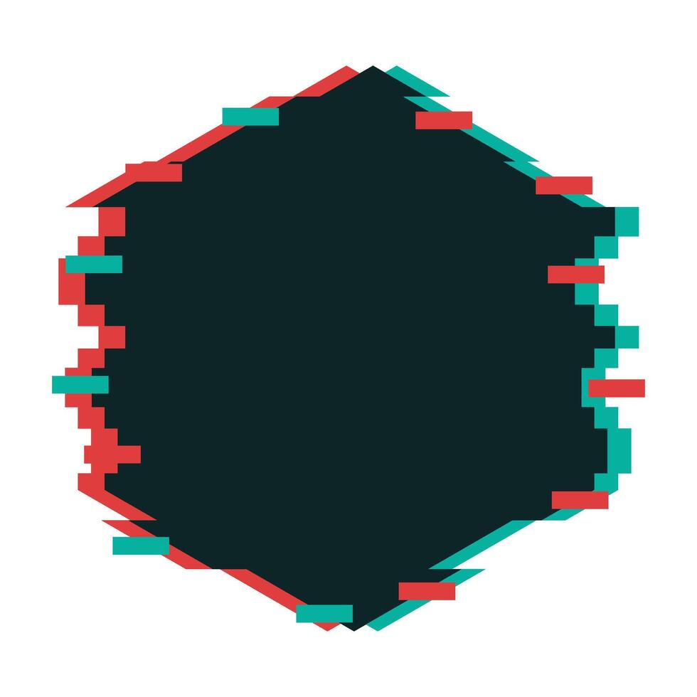 Glitching Hexagon Frame vector