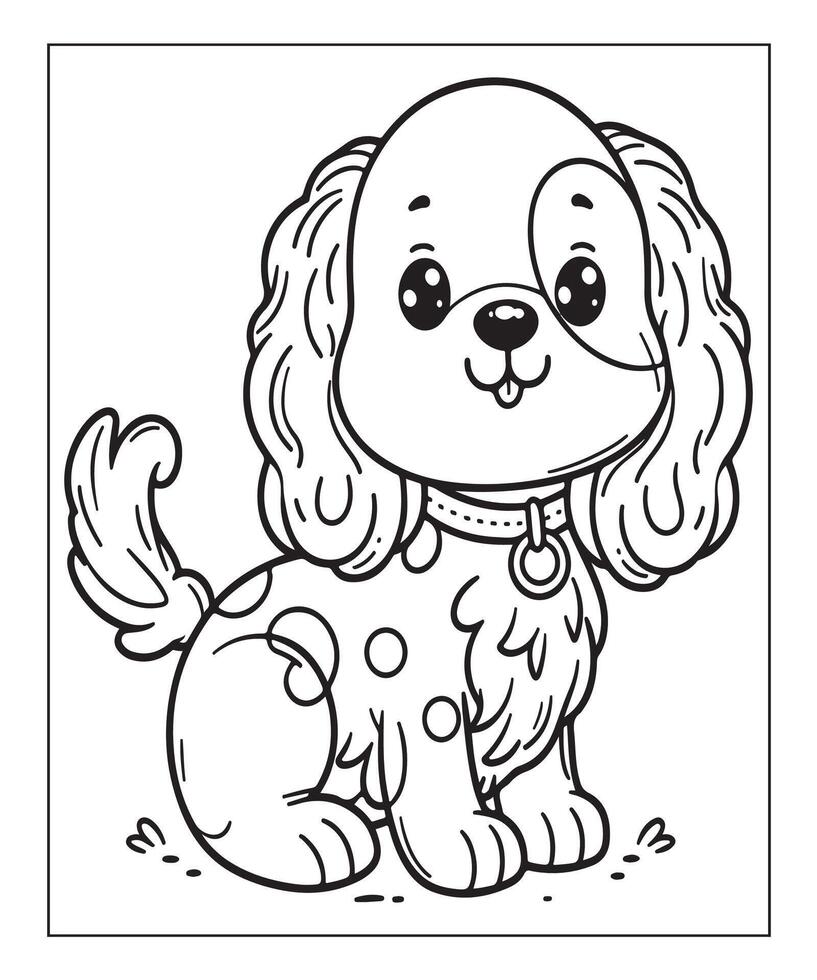 Dog Coloring page For Kids vector