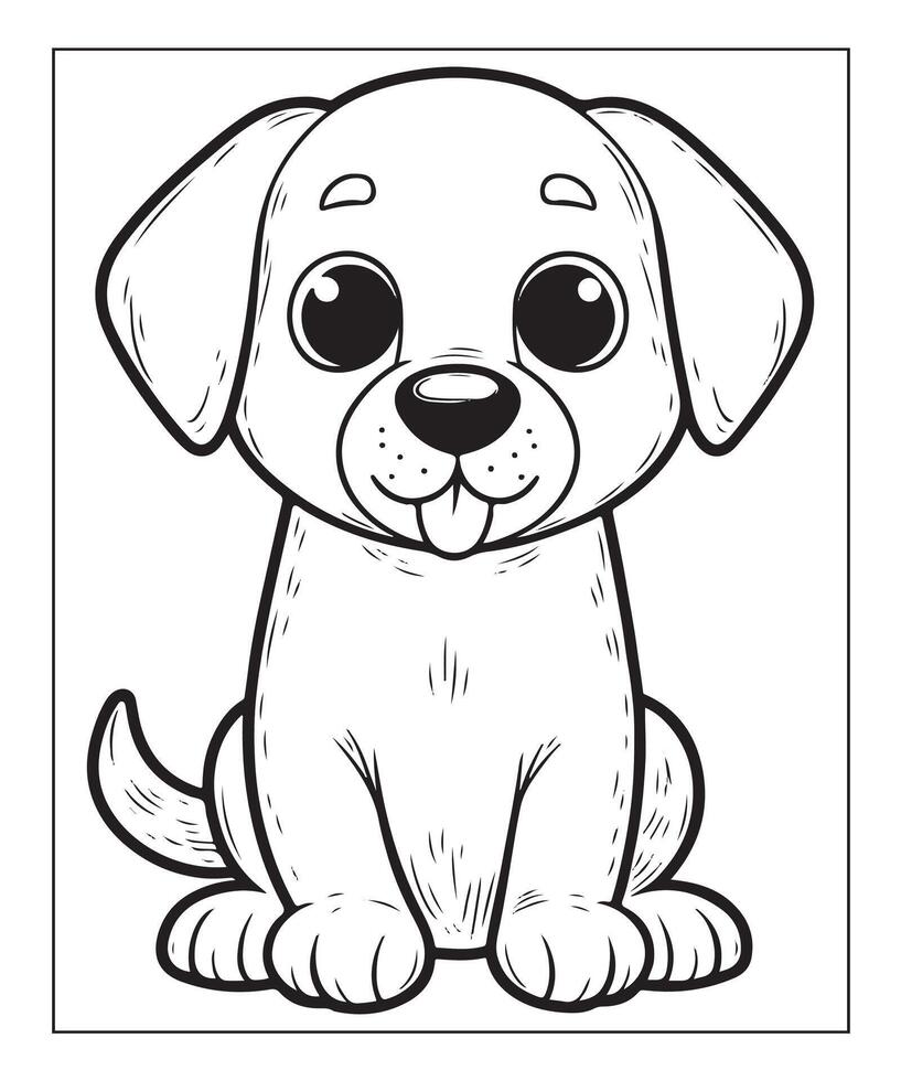 Dog Coloring page For Kids vector