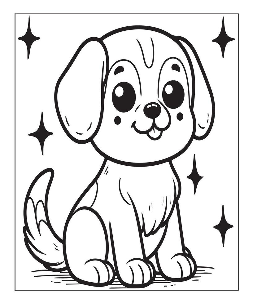 Dog Coloring page For Kids vector