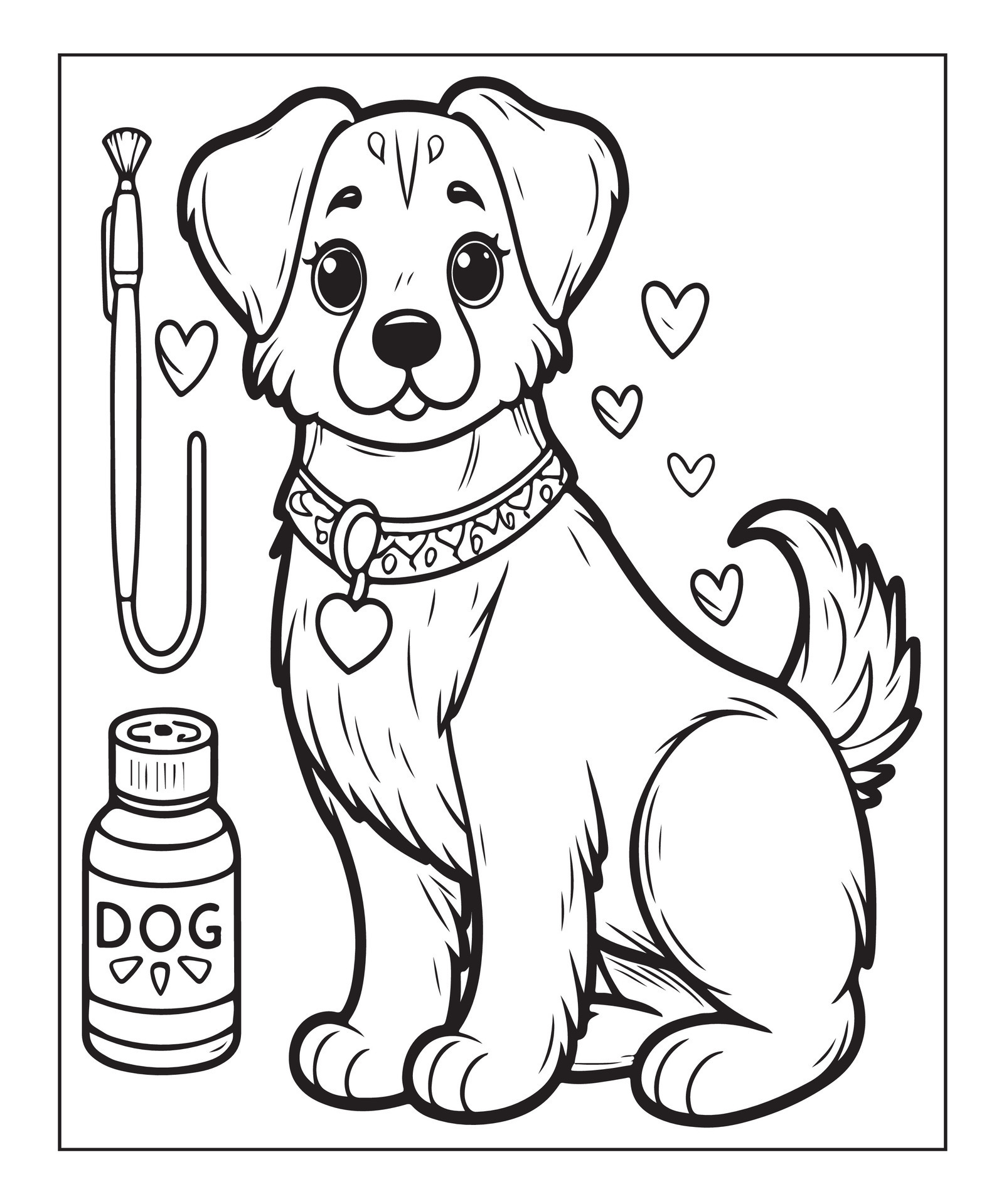 Dog Coloring page For Kids 44782106 Vector Art at Vecteezy