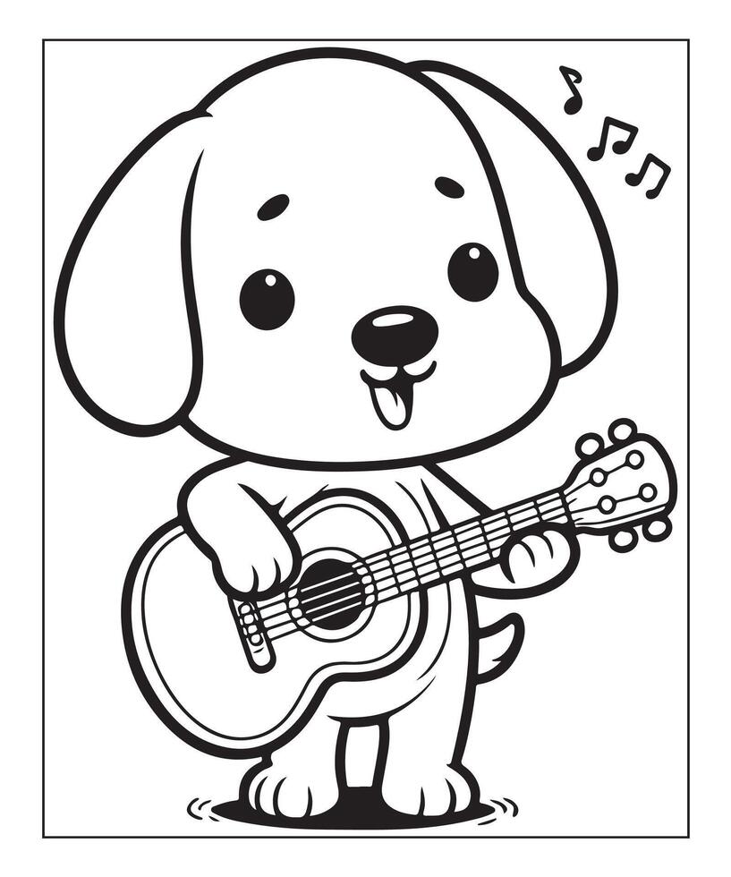 Dog Coloring page For Kids vector