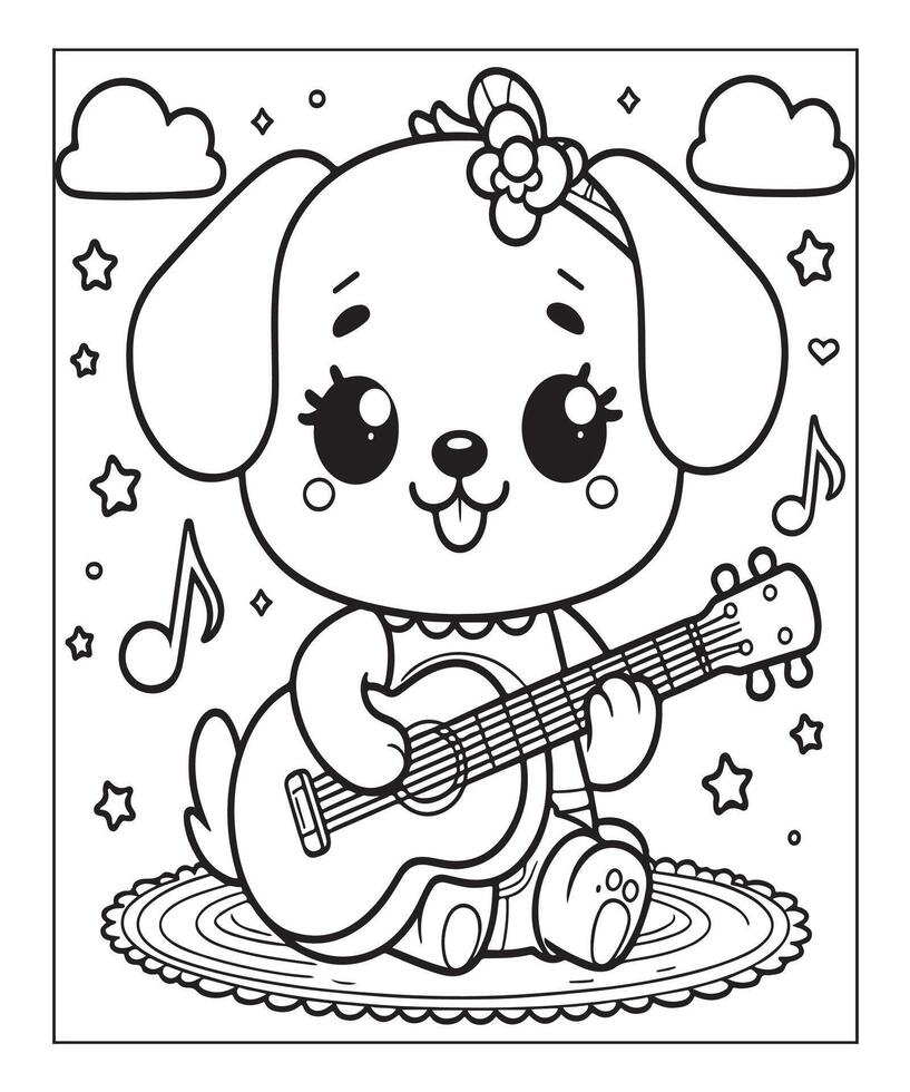 Dog Coloring page For Kids vector