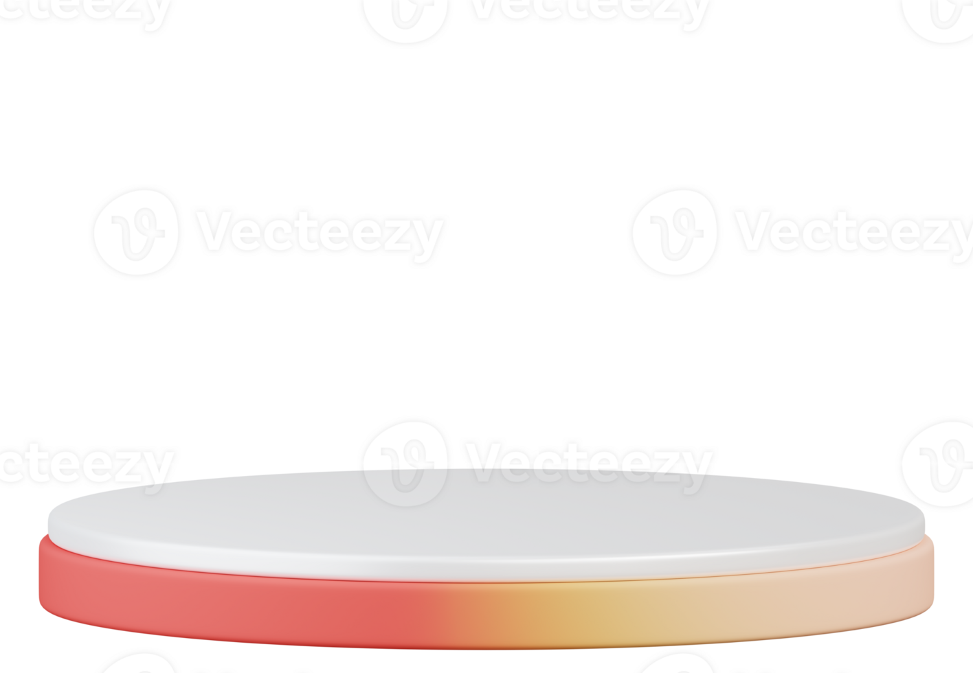 círculo pedestal dentro laranja amarelo gradiente .3d Renderização png