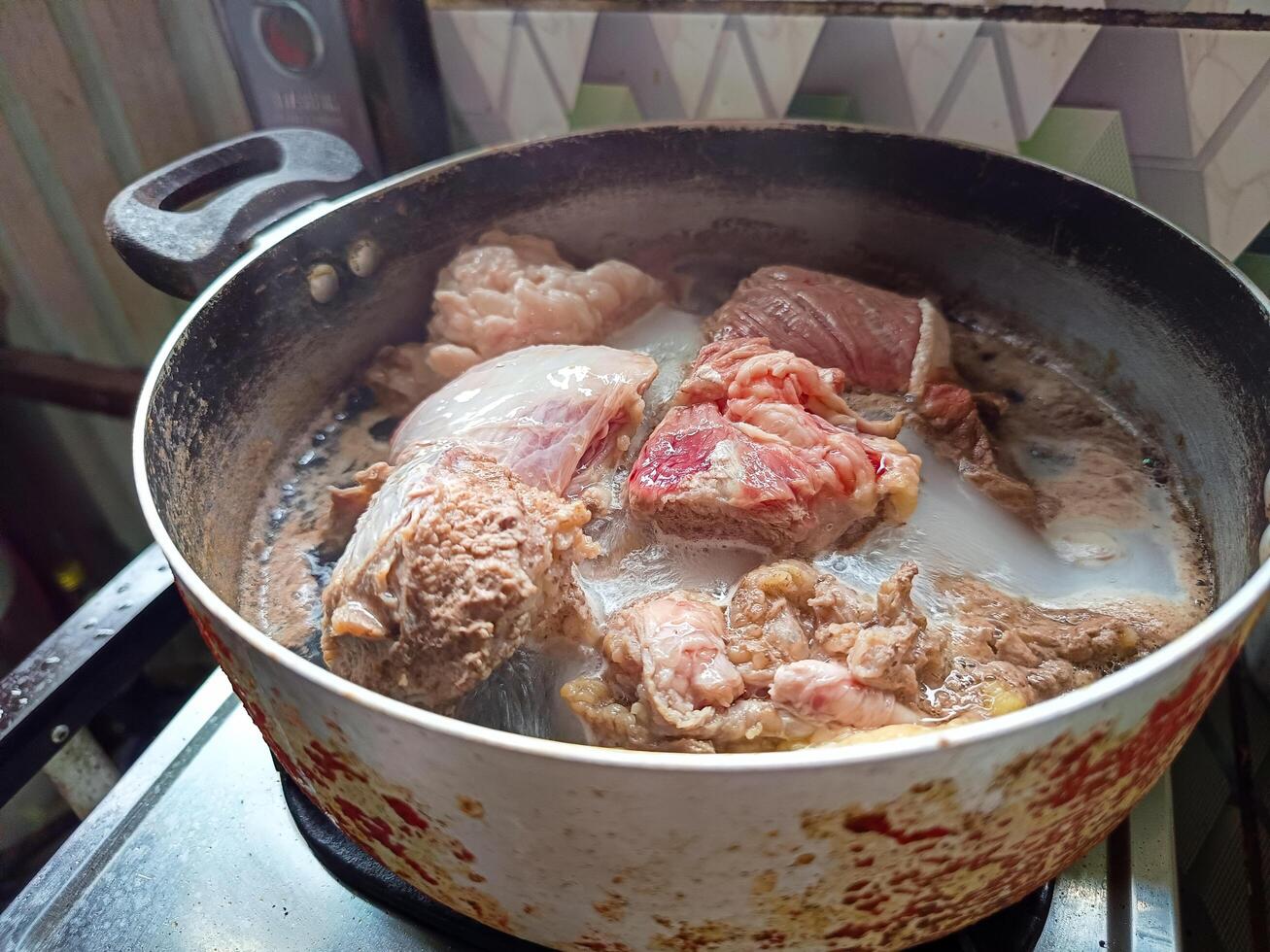 Boil the beef to make it softer photo