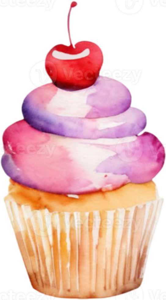 Cupcakes watercolor clipart illustration png