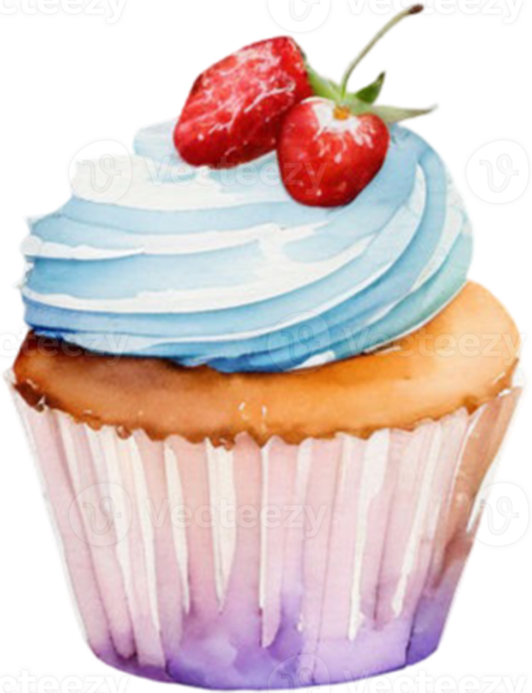 Cupcakes watercolor clipart illustration png
