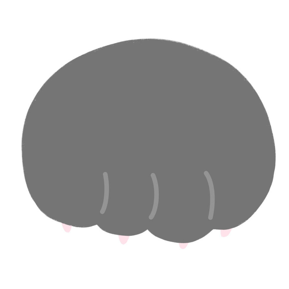 Cat Paw Cartoon illustration Cute Cat Cat Sticker Cute Element Gray Cat Paw png