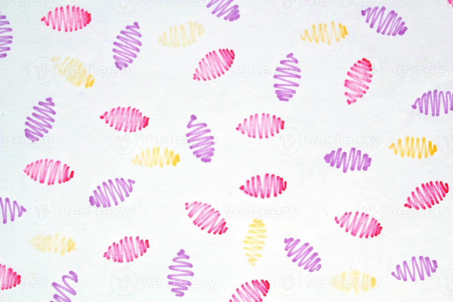 Felt pen doodle scribbles with colored oval ellipse. Abstract texture drawn with felt-tip pen. colorful felt tip ink markers handwritten drawn lines. Sketch concept. Seamless pattern photo