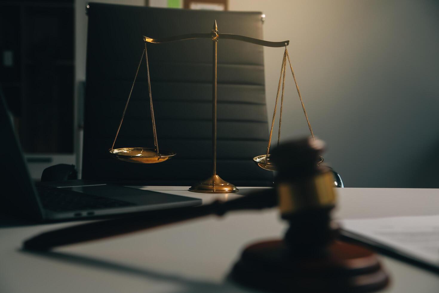 Lawyer, legal advisor, businessman brainstorming information on agreement details Business contracts in legal processing books for accuracy in contract documents. joint financial investment. photo