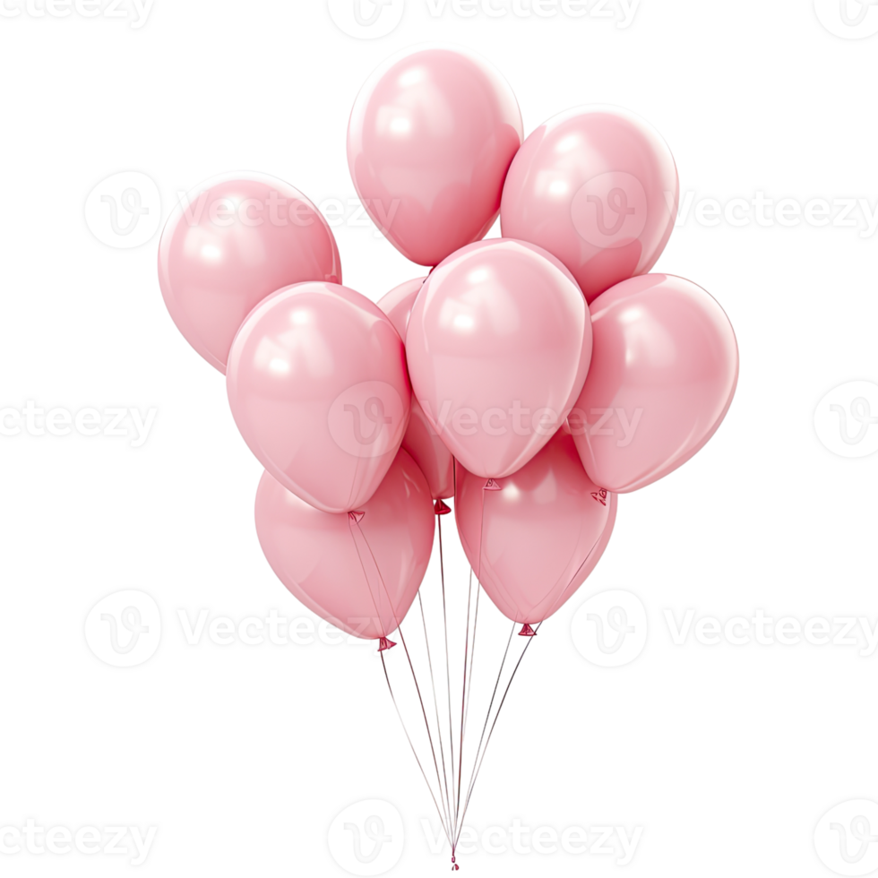 Pink colored balloons without background png